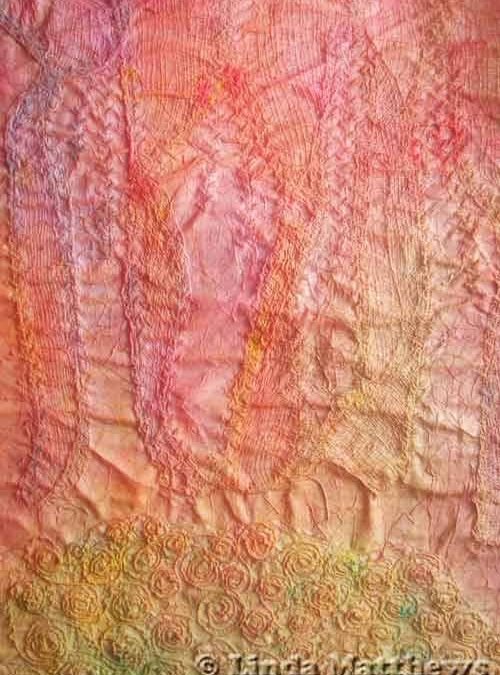 Machine Embroidered Fabric Paper