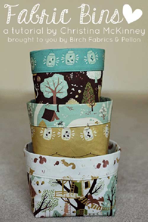 Free Sewing Tutorial - Fabric Bins