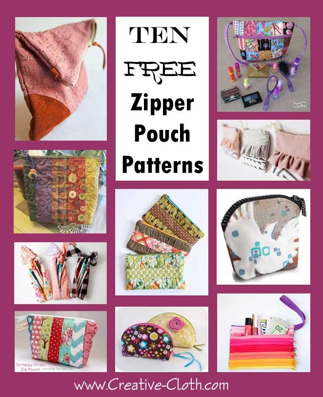 10 Free Zipper Pouch Patterns - Linda Matthews