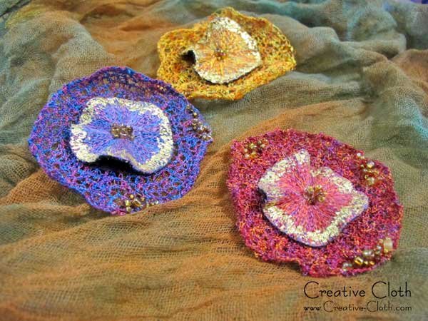 Textile Art: Fabric Buttons and Fabric Flowers