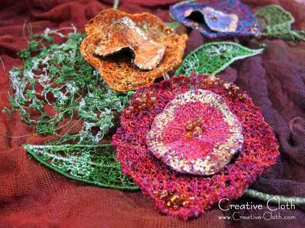 Textile Art: Fabric Buttons and Fabric Flowers