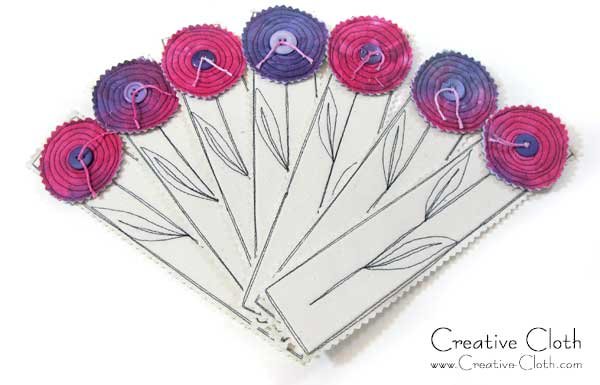 How to make an easy fabric bookmark with flower embellishment