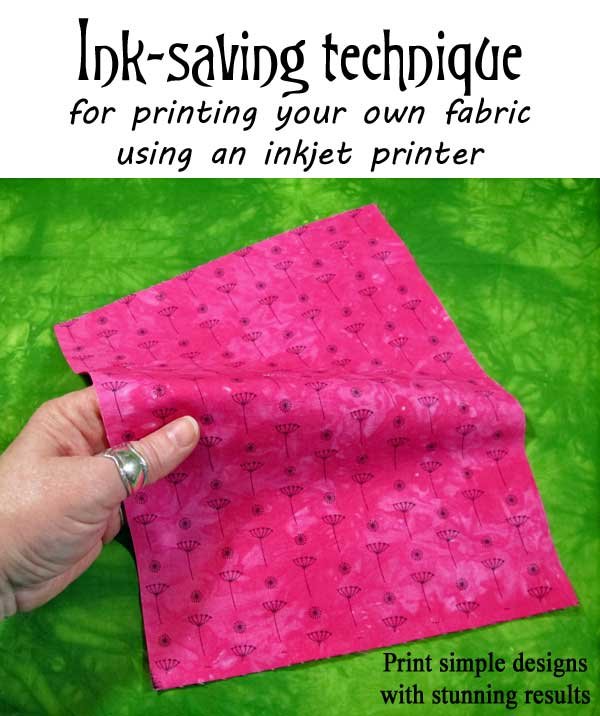 Ink-saving technique for printing your own fabric using an inkjet printer
