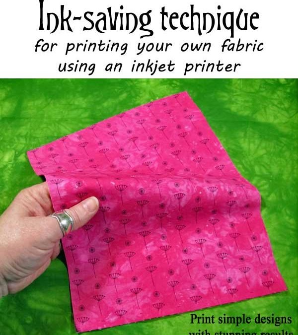 Ink-saving technique for printing your own fabric using an inkjet printer
