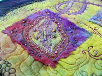 Sewing beads onto fabric so they don't fall off