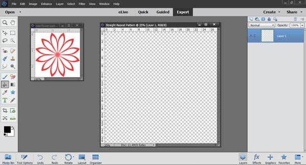 How to Make a Simple Straight Repeat Pattern using Photoshop Elements