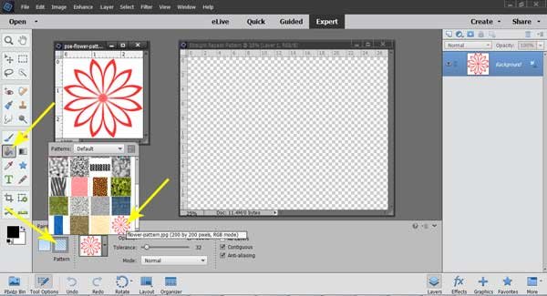 How to Make a Simple Straight Repeat Pattern using Photoshop Elements