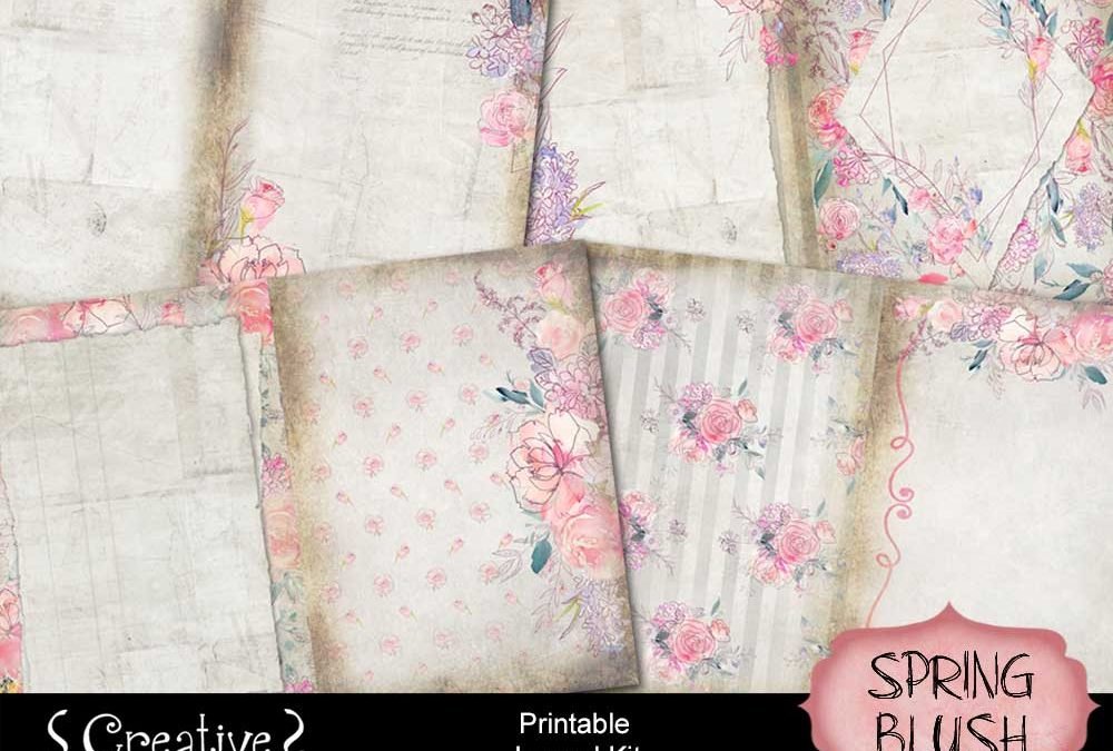 New in the Printables Store: Spring Blush Printable Journal Kit 5″ x 7″