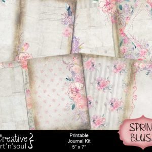 New in the Printables Store: Spring Blush Printable Journal Kit 5″ x 7″