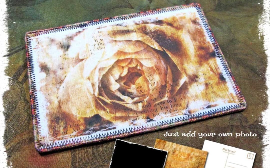 Free Tutorial and Photoshop PhotoArt Texture Set: Make your own Fabric Postcard
