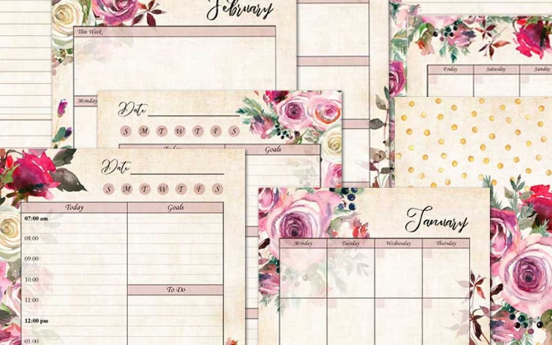 Rambling Rose Printable Planners