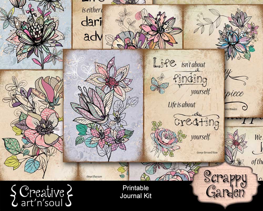 Scrappy Garden Printable Quote Pages