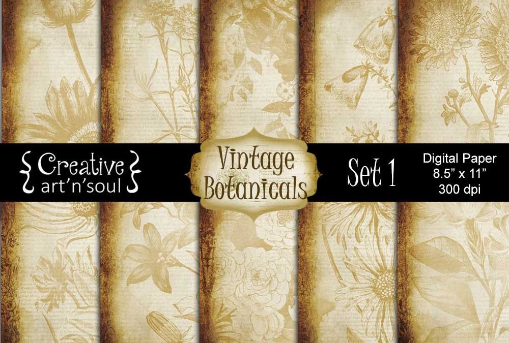 Vintage Botanicals – New Digital Paper Packs