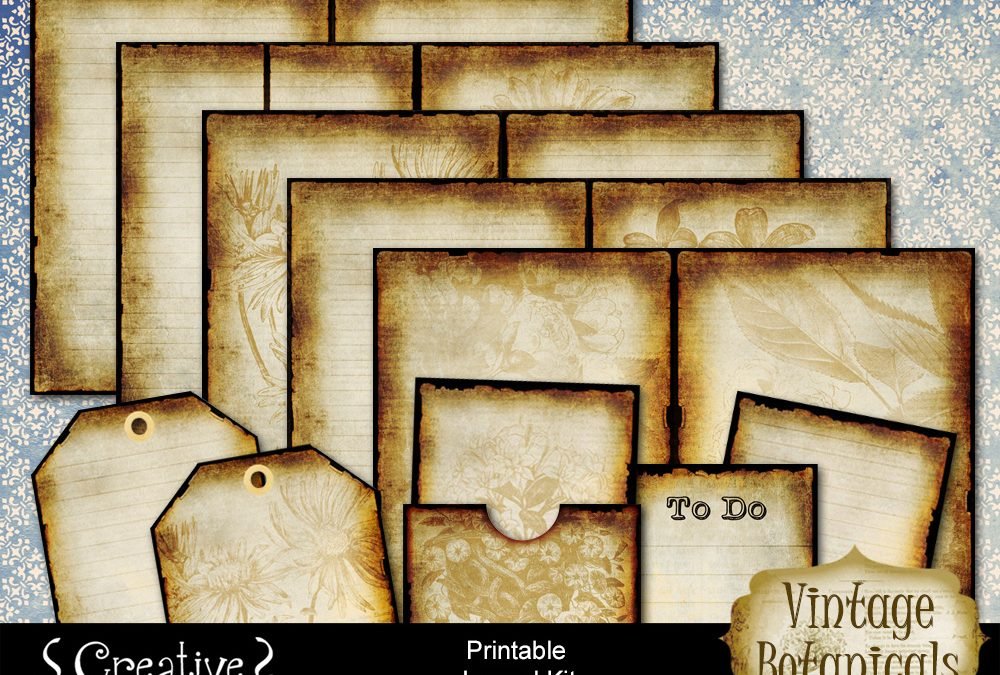 Vintage Botanicals Printable Journal Kit