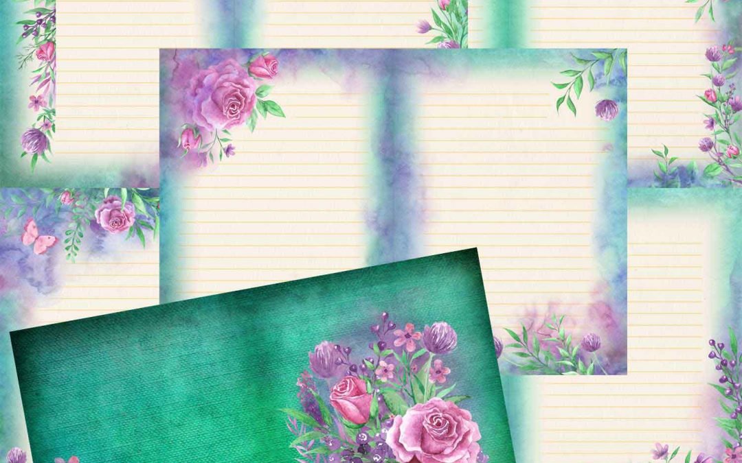 New in the Store: Watercolor Garden Printable Writing Journal
