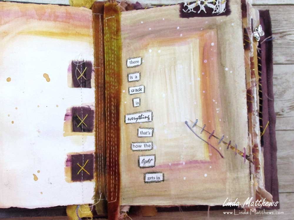 The Transitions Journal - a stitched mixed media fabric journal