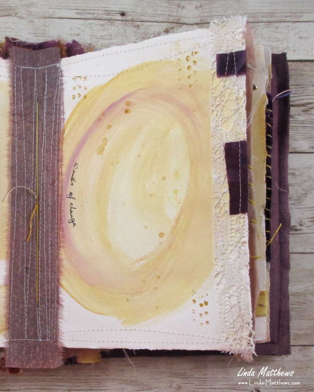 The Transitions Journal - a stitched mixed media fabric journal